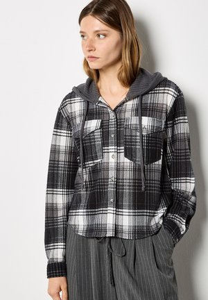 TEXTURED HOODED CHECK  - Overhemdblouse - grey