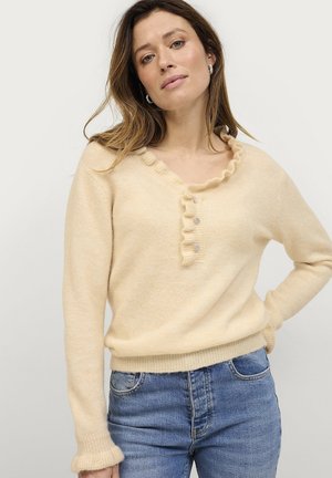 Striktrøje - hellbeige