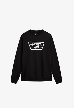 Sweat-shirt Vans noir à manches longues avec un logo blanc représentant un skateboard et le texte "CA VANS NY Since 1966" sur la poitrine.