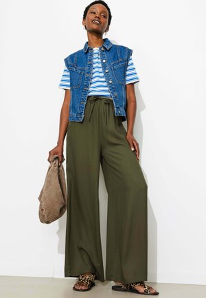 Promod, PANTALON LARGE CEINTURÉ - Pantalon classique - kaki