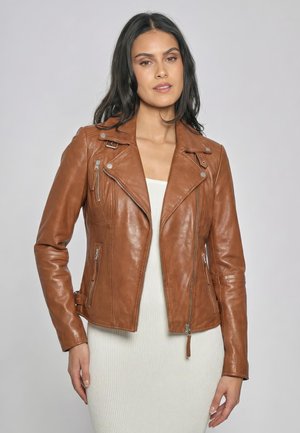 Freaky Nation FREAKY NATION SHORTJACKET BIKER PRINCESS SL - Giacca di pelle - cognac