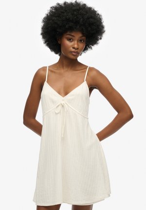 Superdry TEXTURED CAMI MINI - Jurk - off white
