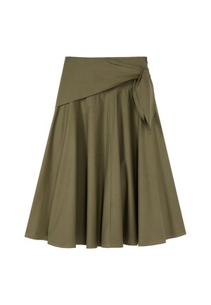 Oltre, GONNA AD A CON NODO - Pleated skirt - verde militare