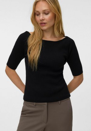 Vero Moda KNITTED PULLOVER VMHELENA KNITTED PULLOVER - T-shirt basique - black