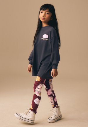 Next REGULAR FIT - GRAPHIC PRINT - Leggings - Hosen - charcoal grey bubble tea