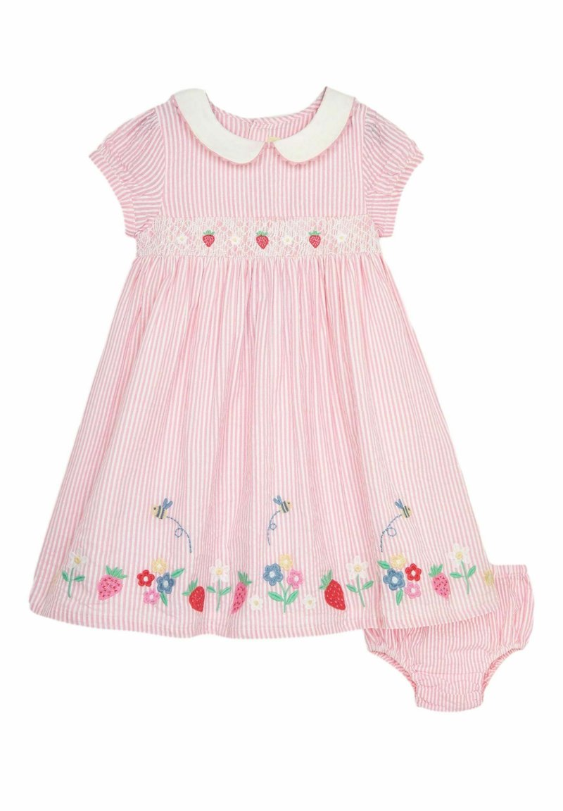 JoJo Maman Bébé FLORAL EMBROIDERED SMOCKED REGULAR FIT SET - Rochie de zi - pink bee daisy