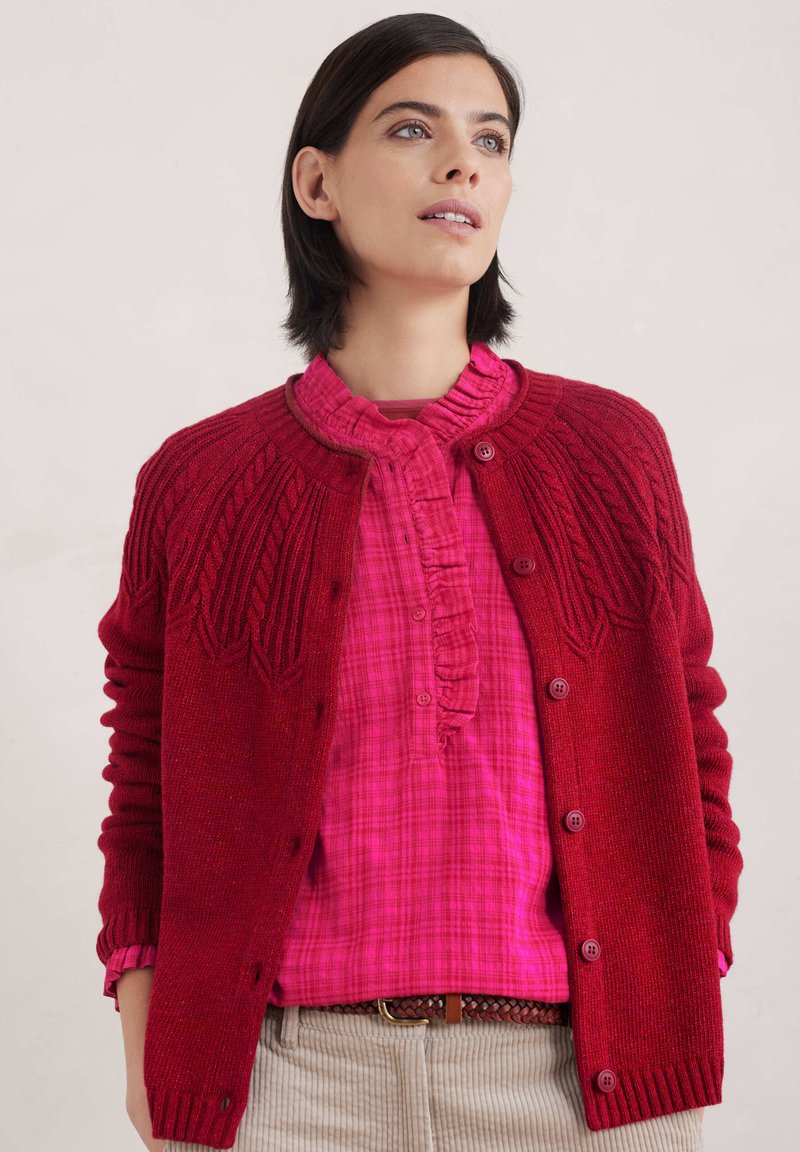 Seasalt Cornwall SONG SPARKLE - Kardigan - red knit melange dahlia