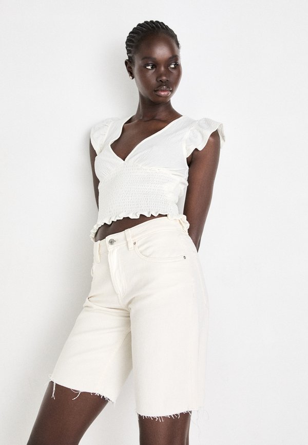 Denim shorts - ecru2