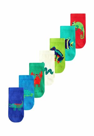 7 PACK - Ponožky do tenisiek - bright animals