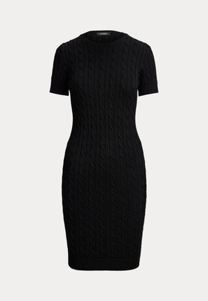 Lauren Ralph Lauren, CABLE-KNIT SHORT-SLEEVE SWEATER DRESS - Φόρεμα-πουλόβερ - black