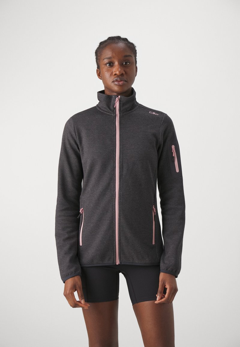 CMP WOMAN JACKET - Flísová bunda - nero/graffite
