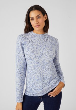 Jersey de punto - gris chiné feuillage