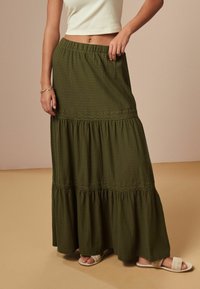 Next TEXTURED WITH TRIM TALL  - Maksihame - khaki green
