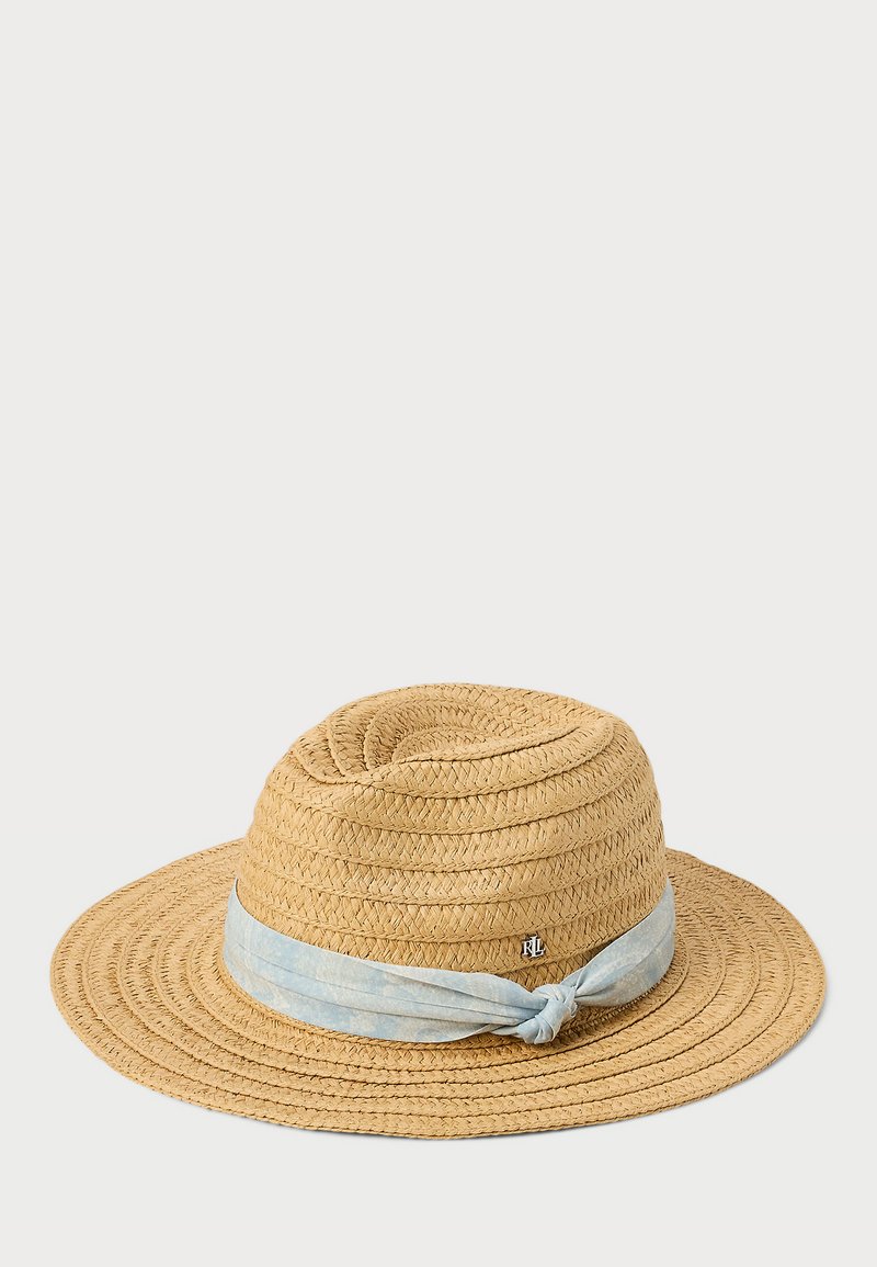 Lauren Ralph Lauren PAISLEY RIBBON TRIM STRAW FEDORA - Müts - beige