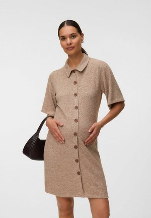 MAMALICIOUS, DRESS MLJOVI MATERNITY DRESS - Robe chemise - brown stone