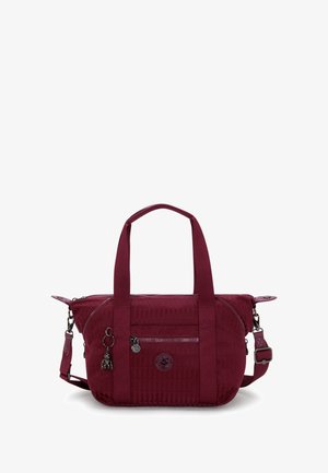 Bolso burdeos con material texturizado, asas dobles, una correa para el hombro desmontable y bolsillos con cremallera. Presenta acentos de logo y charms.