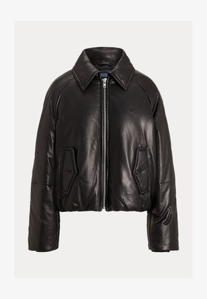 Polo Ralph Lauren LEATHER PUFFER JACKET - Bomber stiliaus striukė - black