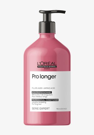 Roze pompflacon van L'Oréal Professionnel Pro Longer conditioner voor het vernieuwen van lang haar, 750 ml.
