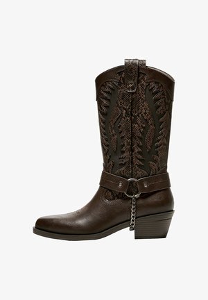 Bershka Cowboy-/Bikerboot - brown