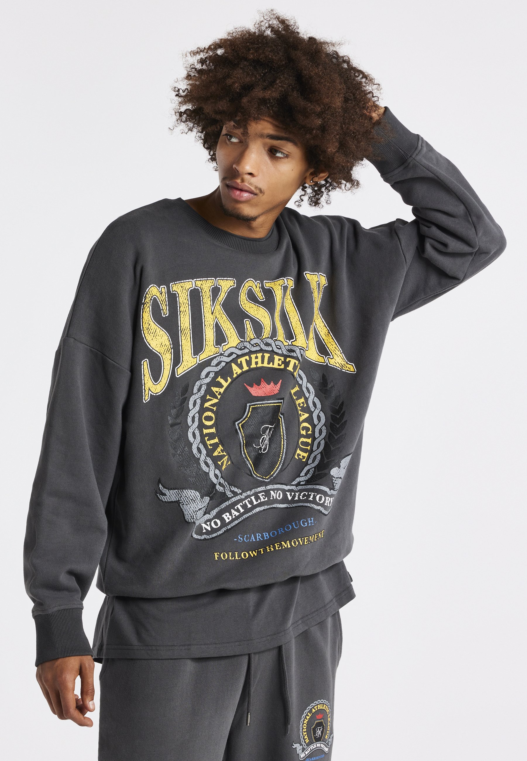 SIKSILK Sweatshirt - washed grey/grey 