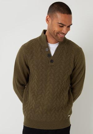Stickad tröja - khaki
