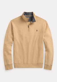 LUXURY JERSEY QUARTER-ZIP PULLOVER - Sweatshirt - classic camel heather
