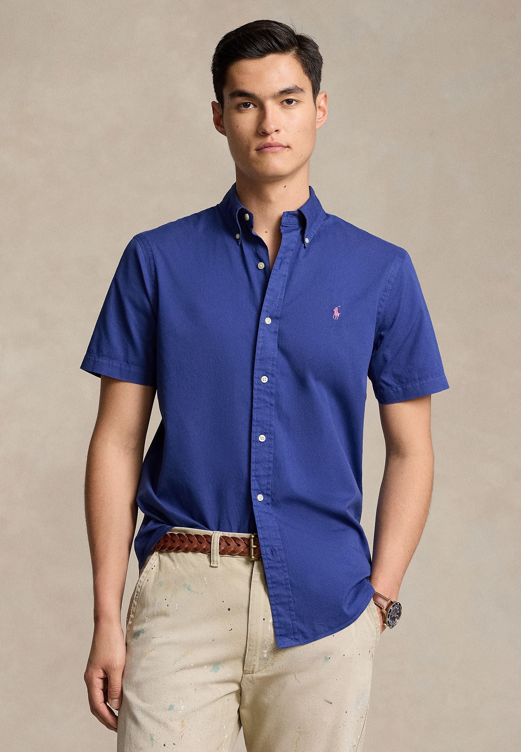 GARMENT-DYED TWILL SHIRT Shirt beach royal Morocco Ubuy