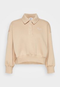 Nike Sportswear W NSW STYLE FLC CROP 3Q POLO - Camisola - beige