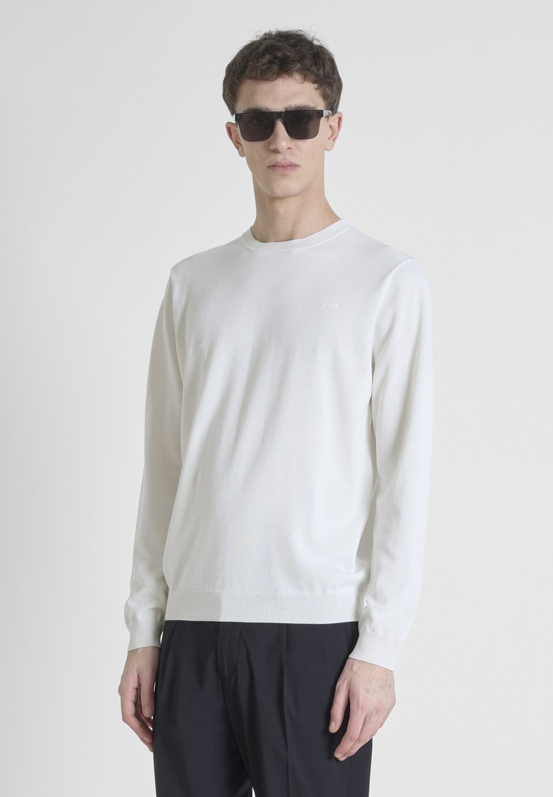 Antony Morato REGULAR FIT IN  SOFT YARN WITH FOAM LOGO - Sudadera - cream