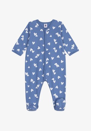 Petit Bateau, BABIES' HEART-PRINT FLEECE PYJAMAS UNISEX - Pigiama - riviera marshmallow