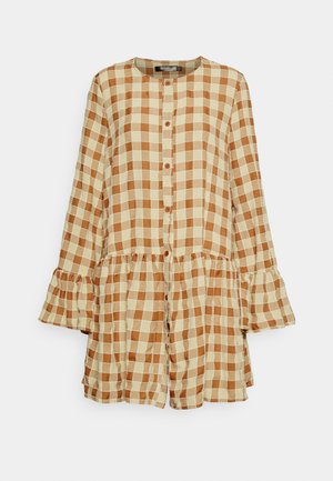 GINGHAM SMOCK DRESS - Vestido camiseiro - brown/beige
