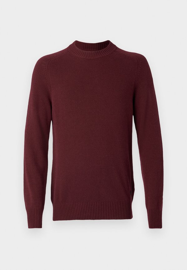 SADDLE SLEEVE CREW NECK - Jumper - burgundy heather2