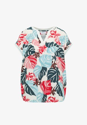 Cecil, BLOUSE WITH SPLIT NECK AND MIXED PRINT - Blouse - light alabaster white