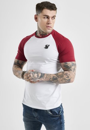 RAGLAN MUSCLE FIT - Print T-shirt - white/red