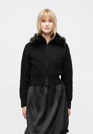 CASHSOFT ZIP UP - Adīta jaka - black