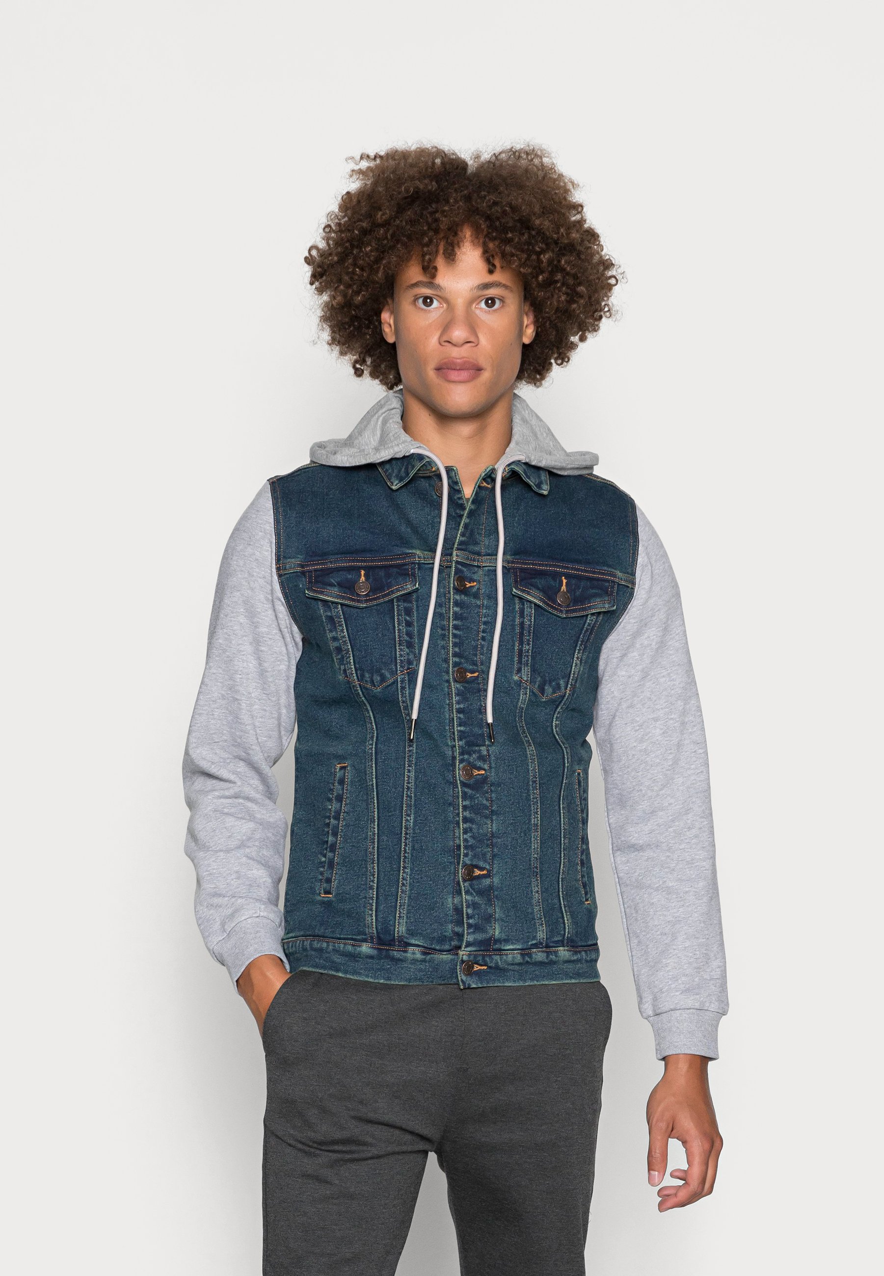 denim and jersey jacket