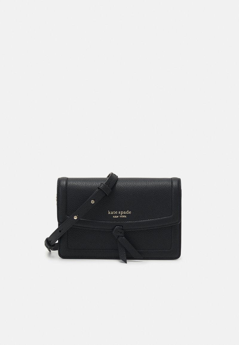 kate spade new york KNOTT PEBBLED FLAP CROSSBODY - Cross body bag - black