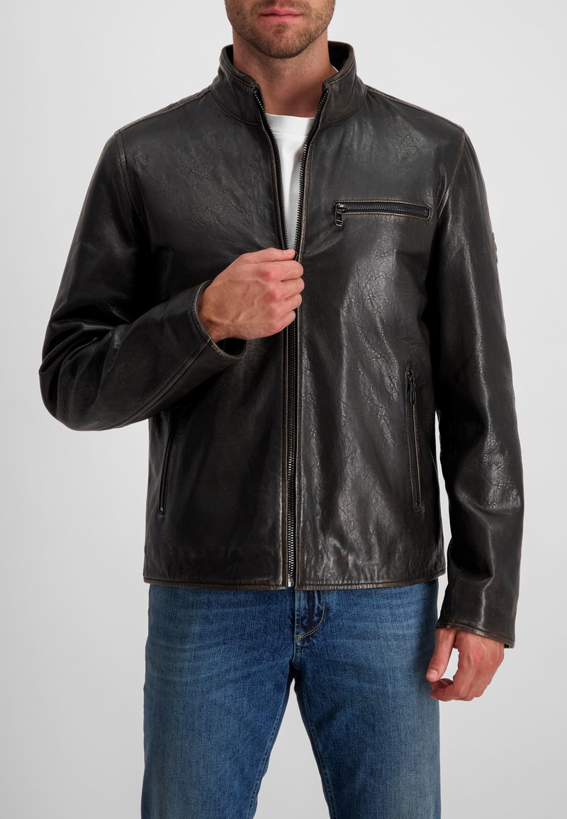 Milestone Leather Jacket Schwarz/black