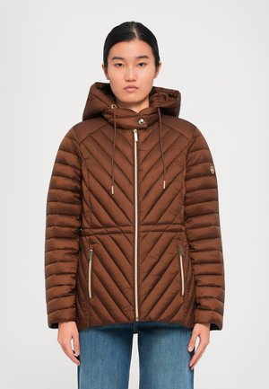 DRAWSTRING CHEVRON - Light jacket - caramel