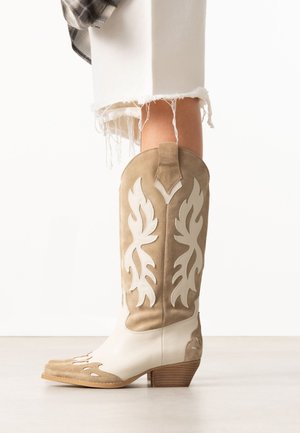 sacha, MIT STICKEREI - Cowboy-/Bikerlaarzen - beige