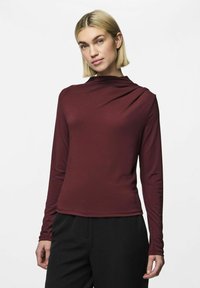 Pieces PCMADISON DRAPED - Maglietta a manica lunga - tawny port