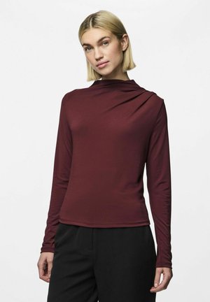 Pieces PCMADISON DRAPED - Tops ar garām piedurknēm - tawny port