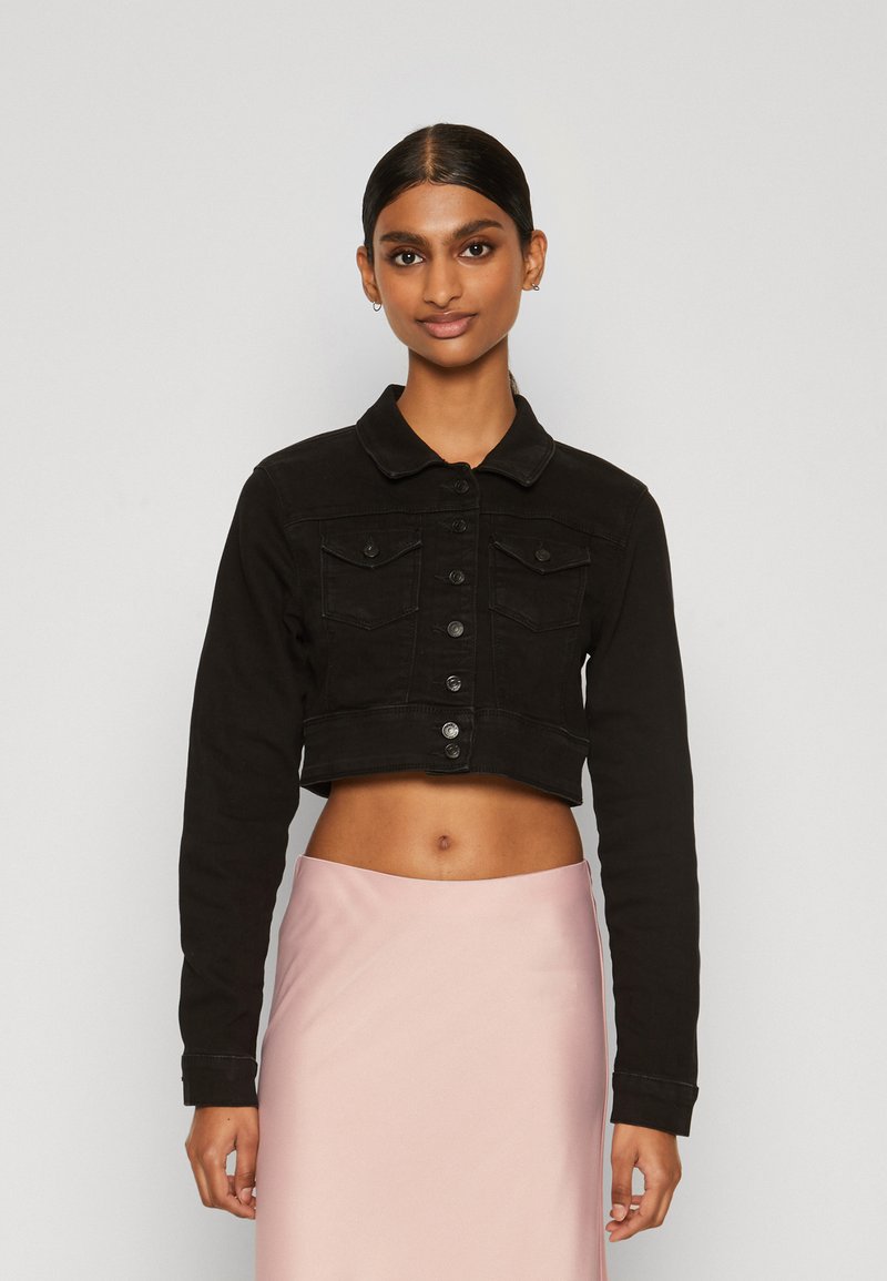 ONLY Petite ONLWESTA CROPPED - Traper jakna - washed black