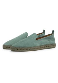 Fred Martin Collection, Espadrilles en daim avec semelle en jute et doublure en cuir pour homme, Espresso Suede, 44 EU