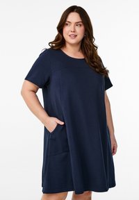 Zizzi - Jersey dress - navy blazer Thumbnail Image 1