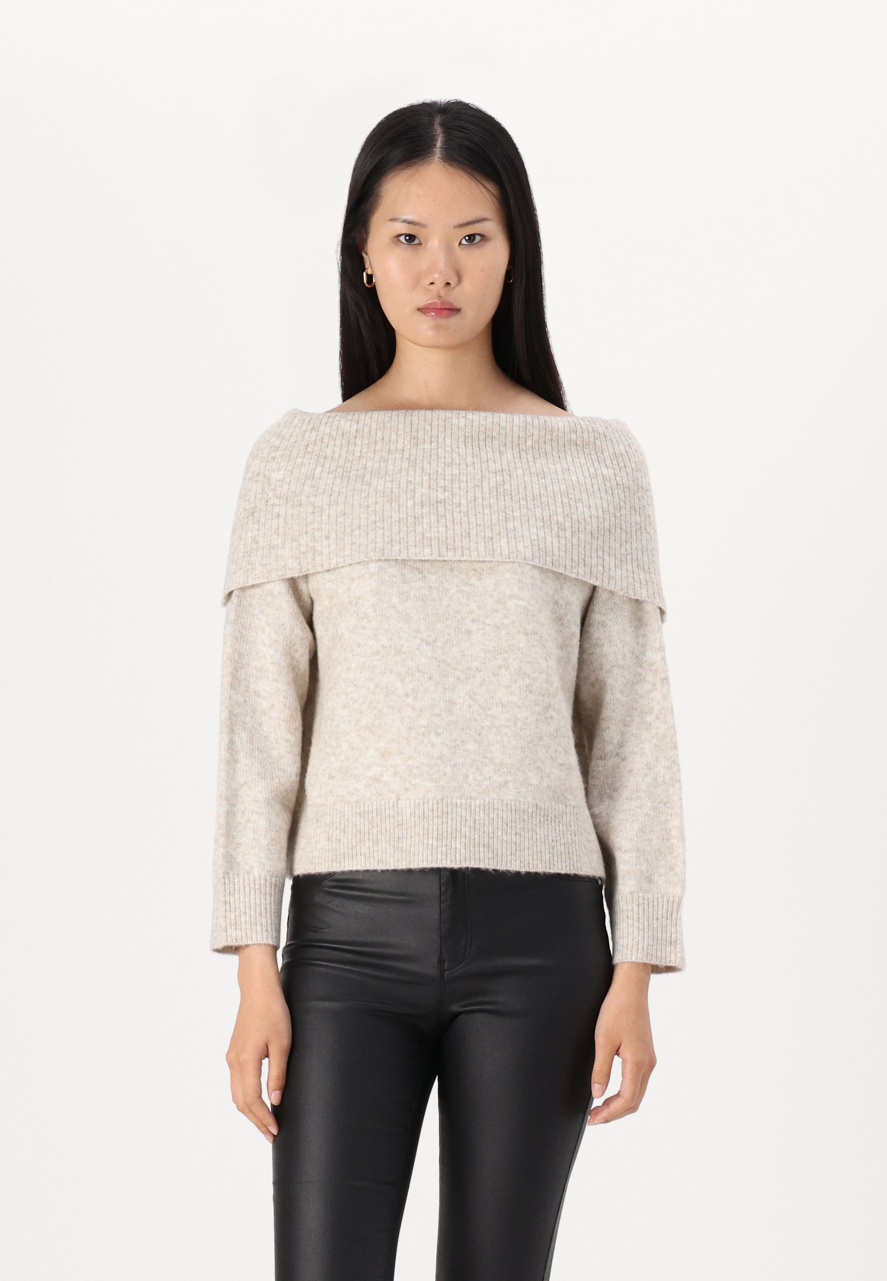 JJXX JXMINKA OFF SHOULDER - Jumper - fog/beige - Zalando