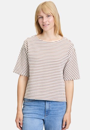 T-Shirt print - weiß braun
