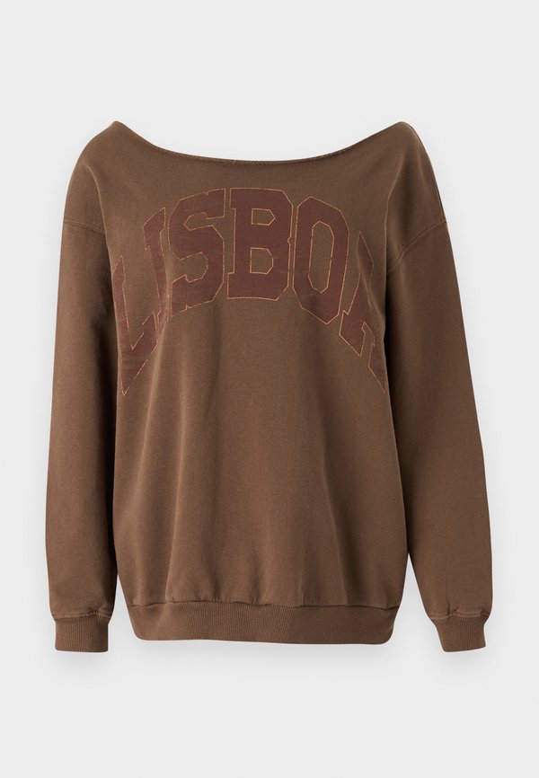 LISBOA OFF SHOULDER - Sweatshirt - chocolate2