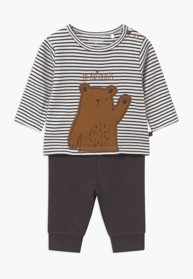 SET UNISEX - Pantalon classique - dark grey/white