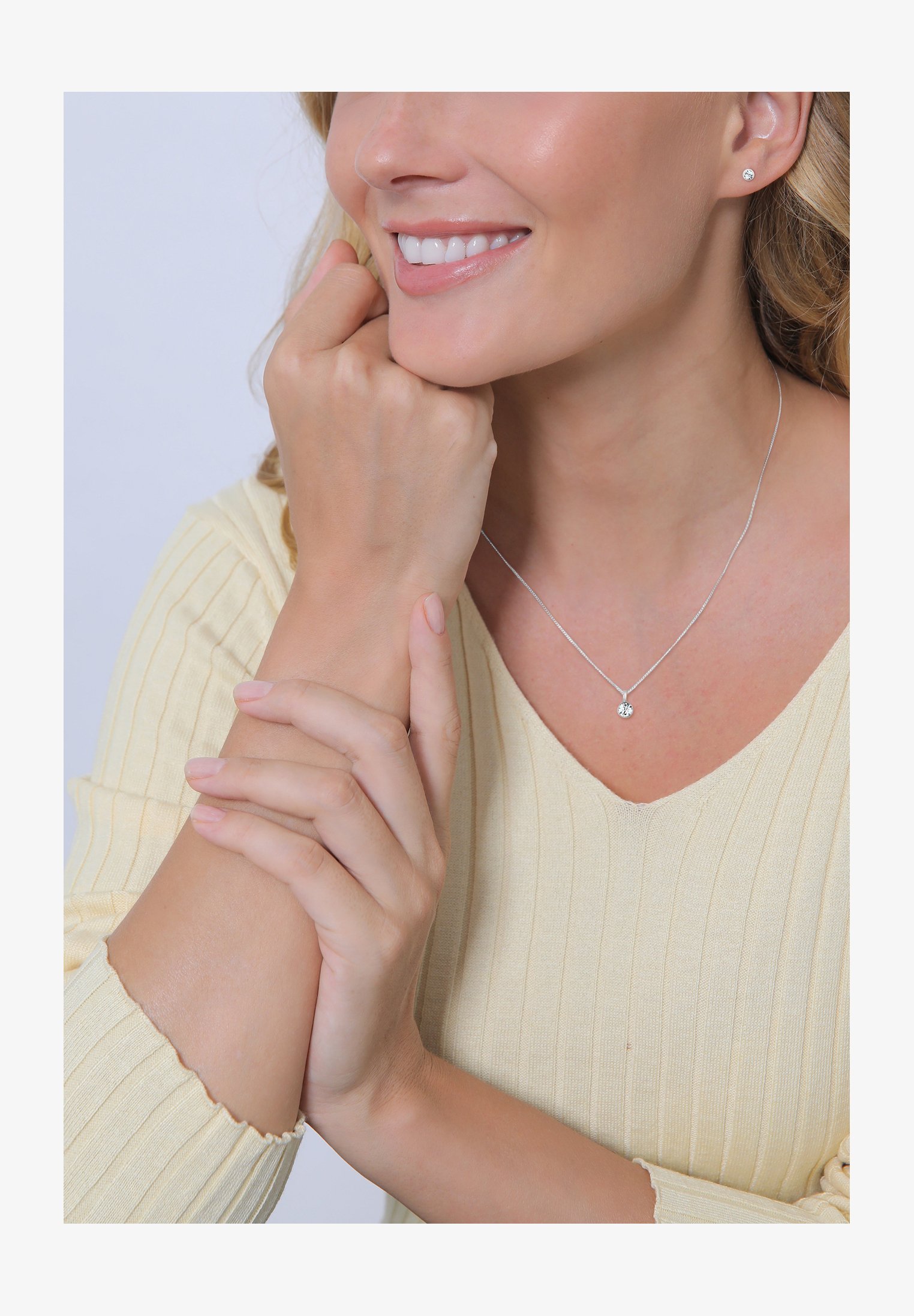 Collana Donna Elli Con Ciondolo Stella E Cristalli - Argento Sterling 925, Progettata In Germania